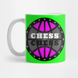 Chess Logo in Black, White and Pink Mug